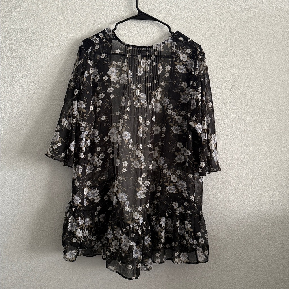 American Eagle Floral Sheer Cardigan | XS/S Boho Kimono - Picture 4 of 8